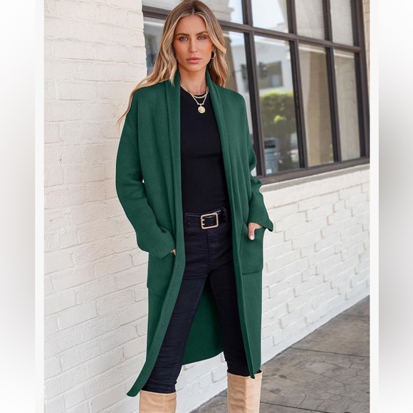 anrabess Sweaters - Green Sweater Coat